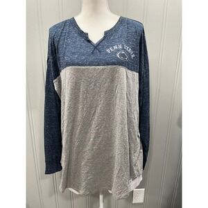 Colosseum Penn State Nittany Lions Womens Long Sleeve T Shirt Top XL Blue Gray
